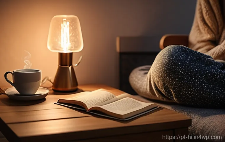 자기 전 루틴 만들기 - **Cozy Evening Reading Ritual:** A person, comfortably dressed in a soft, modest nightgown and a kni... 자기 전 루틴 만들기 - **Cozy Evening Reading Ritual:** A person, comfortably dressed in a soft, modest nightgown and a kni...