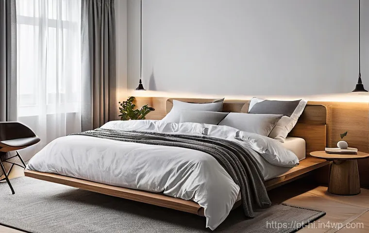 간단한 수면 환경 점검 방법 - **Prompt 1: A Tranquil, Cool, and Dark Bedroom Oasis**
"A cozy and serene bedroom, designed for ...